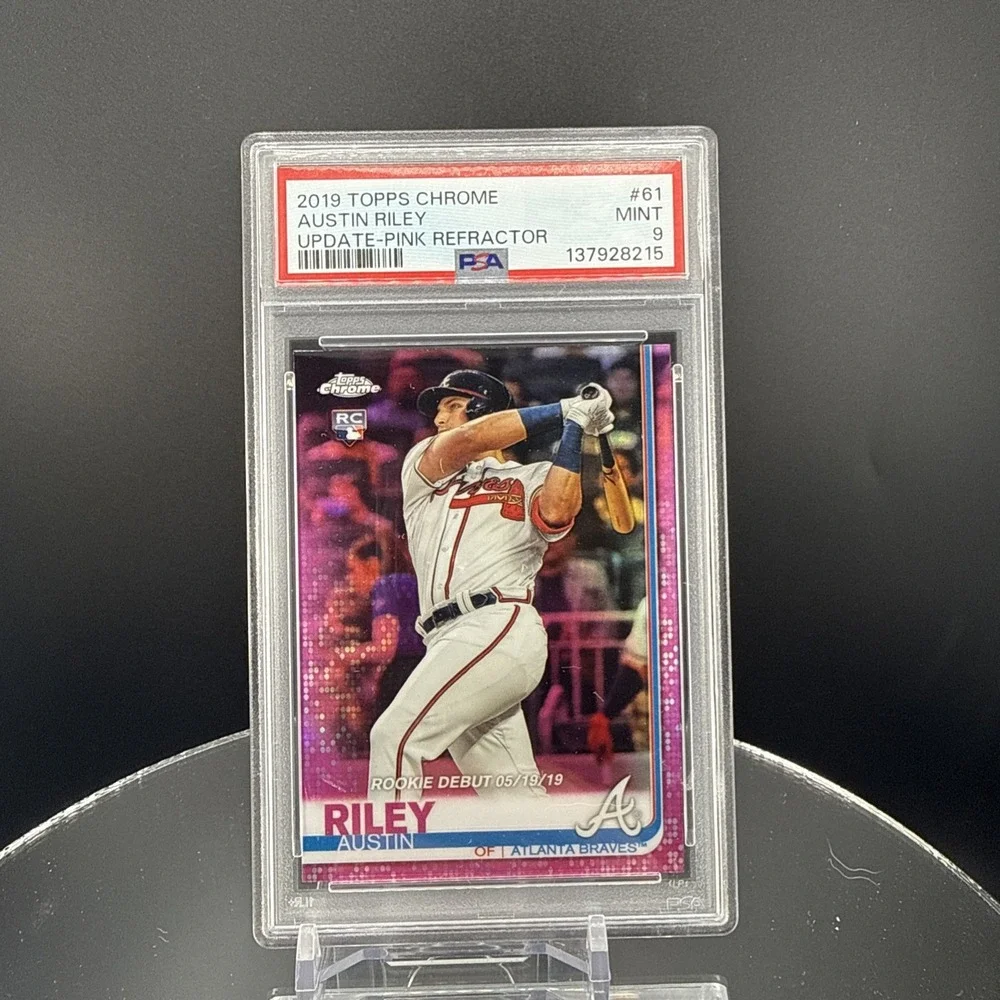 Austin Riley 2019 Topps Chrome Update Pink Refractor RC #61 PSA 9